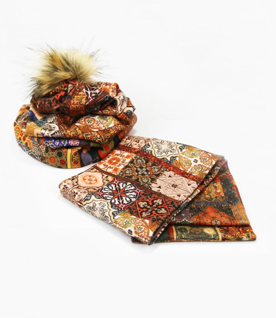 Persian Hat and Scarf Set