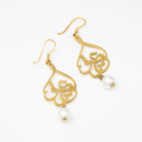 Love Calligraphy Pearl Earrings