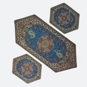 BLUE TERMEH TABLE RUNNER SET-Persis Collection