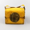 LOCK YELLOW LEATHER QUILTED BAG-Persis Collection