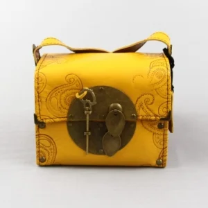Lock Yellow Leather Quilted Bag