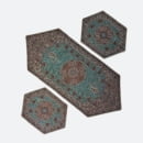 GREEN TERMEH TABLE RUNNER SET-Persis Collection