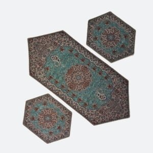 GREEN TERMEH TABLE RUNNER SET-Persis Collection