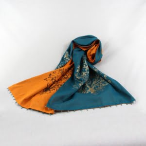 Pomegranate Tree Scarf, Double Sided, 50x 200cm