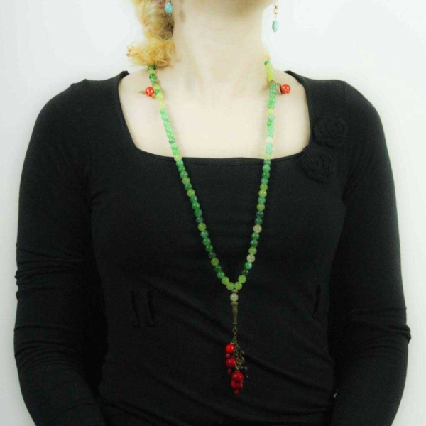 Green Agate Stone Necklace