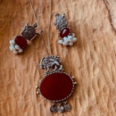 Agate and Silver Stone Set