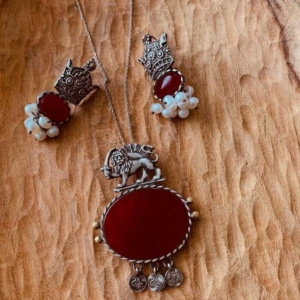 Agate and Silver Stone Set