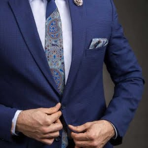 BLUE, TERMEH TIE AND POCKET SQUARE