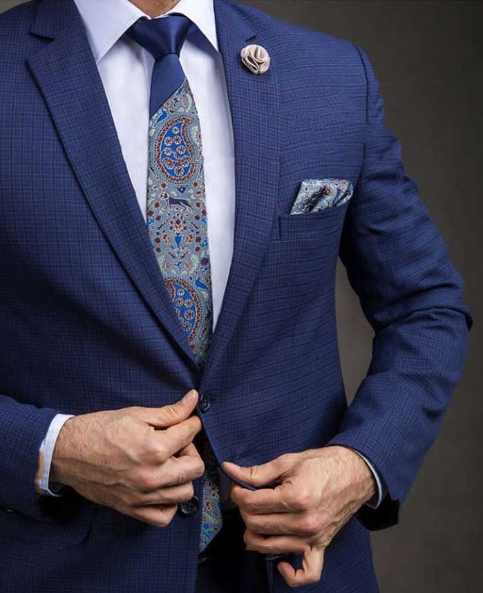 BLUE, TERMEH TIE & POCKET SQUARE