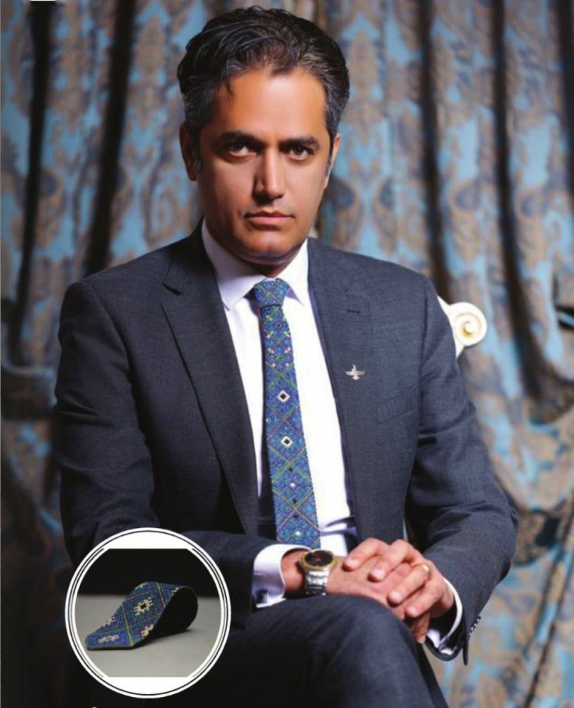 Blue Baluchi Needlework Tie