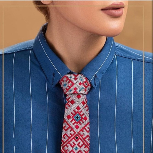 Red Baluchi Needlework Tie