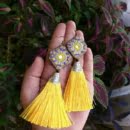 Baluchi yellow tassel earring
