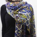 Blue scarf with Eslimi design