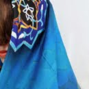 Blue scarf with Tile design