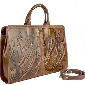 CALLIGRAPHY ART LEATHER BRIEFCASE-Persis Collection