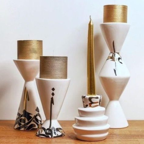 Calligraphy Candle Holder Set