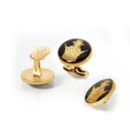 CROWN CUFFLINKS AND PIN BADGE