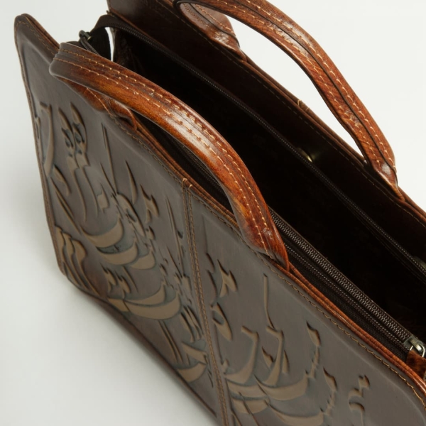 Calligraphy Art Leather Briefcase
