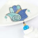 Ceramic wall hanger with acrylic painting