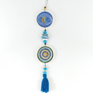 Ceramic wall hanger with acrylic painting