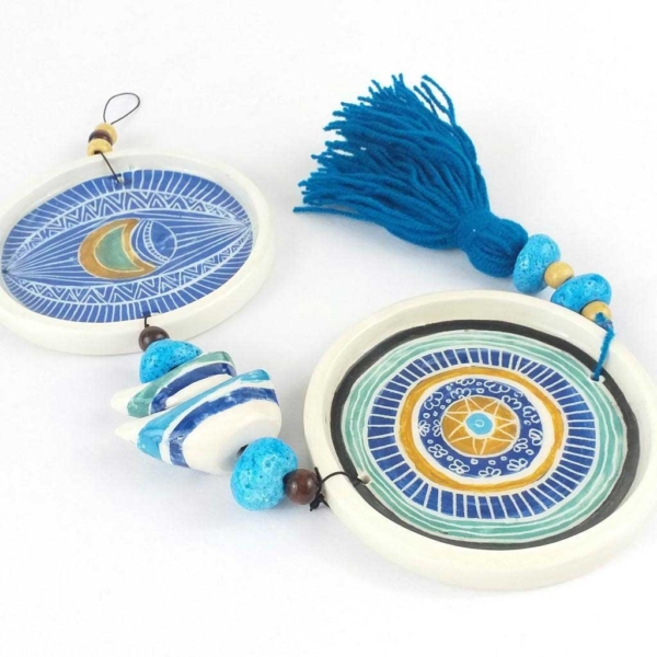 Sphere Ceramic Wall Hanger with Acrylic Painting