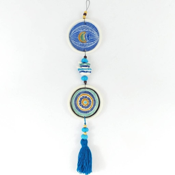 Sphere Ceramic Wall Hanger with Acrylic Painting