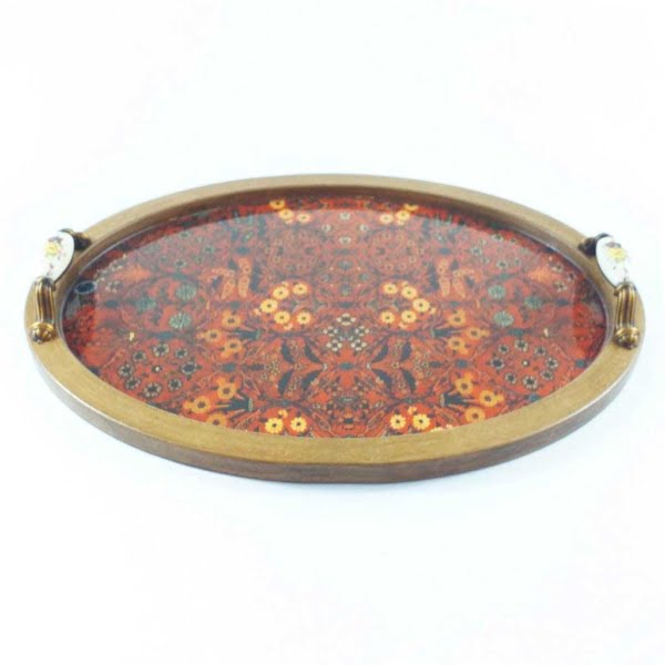 Persian Rug Oval Wooden Tray