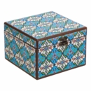 DECORATIVE STORAGE BOX AZURE PATTERN 20x20cm