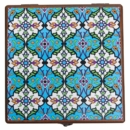 DECORATIVE STORAGE BOX AZURE PATTERN 20x20cm