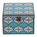 DECORATIVE STORAGE BOX AZURE PATTERN 20x20cm
