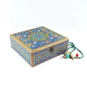 Decorative Storage Box Dark Blue 20 x 20cm