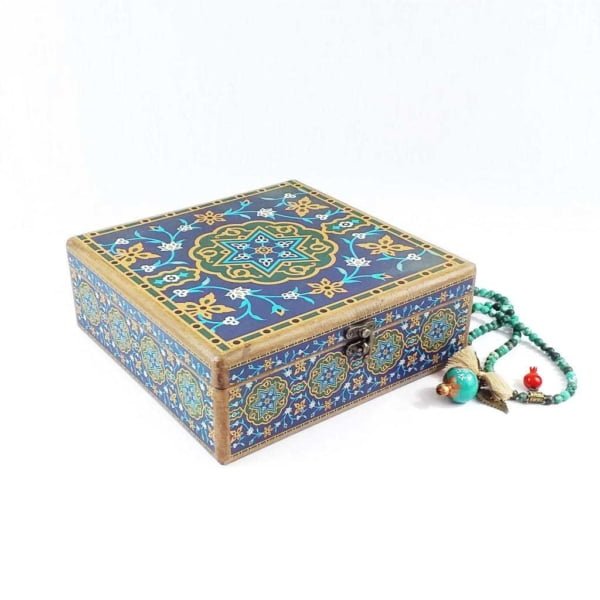 Decorative Storage Box Dark Blue 20 x 20cm