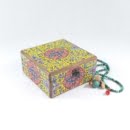 DECORATIVE STORAGE BOX YELLOW PATTERN