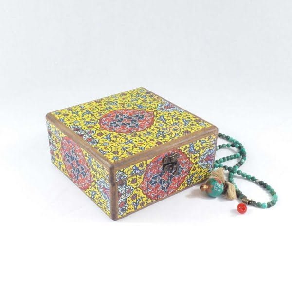 Decorative Storage Box Yellow Pattern