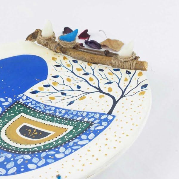 Tree Decorative Ceramic Plates with Acrylic Painting