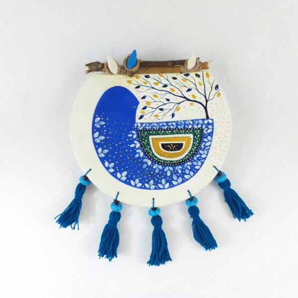 Tree Decorative Ceramic Plates with Acrylic Painting
