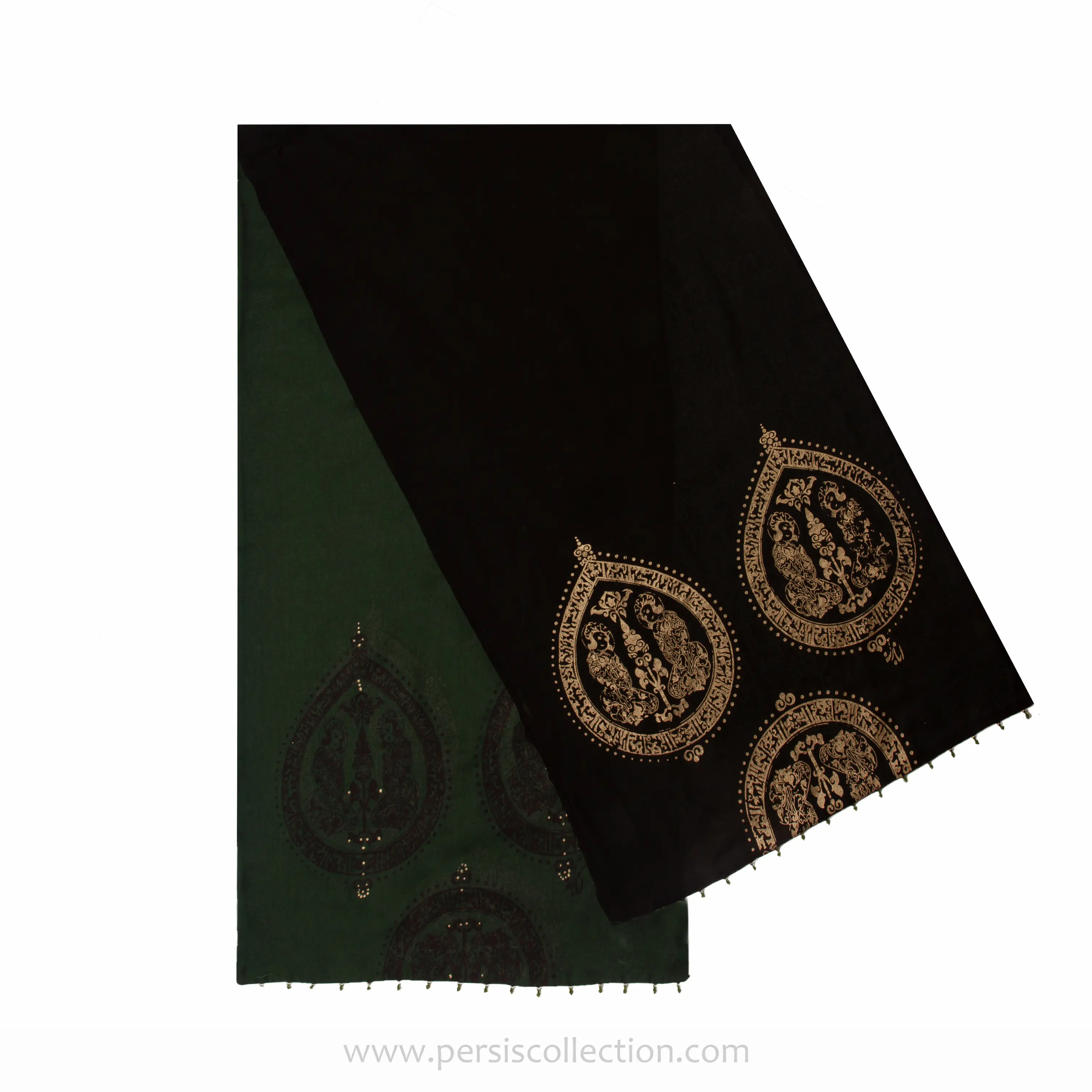 Double Sided Green / Red Scarf, 50 x 190cm