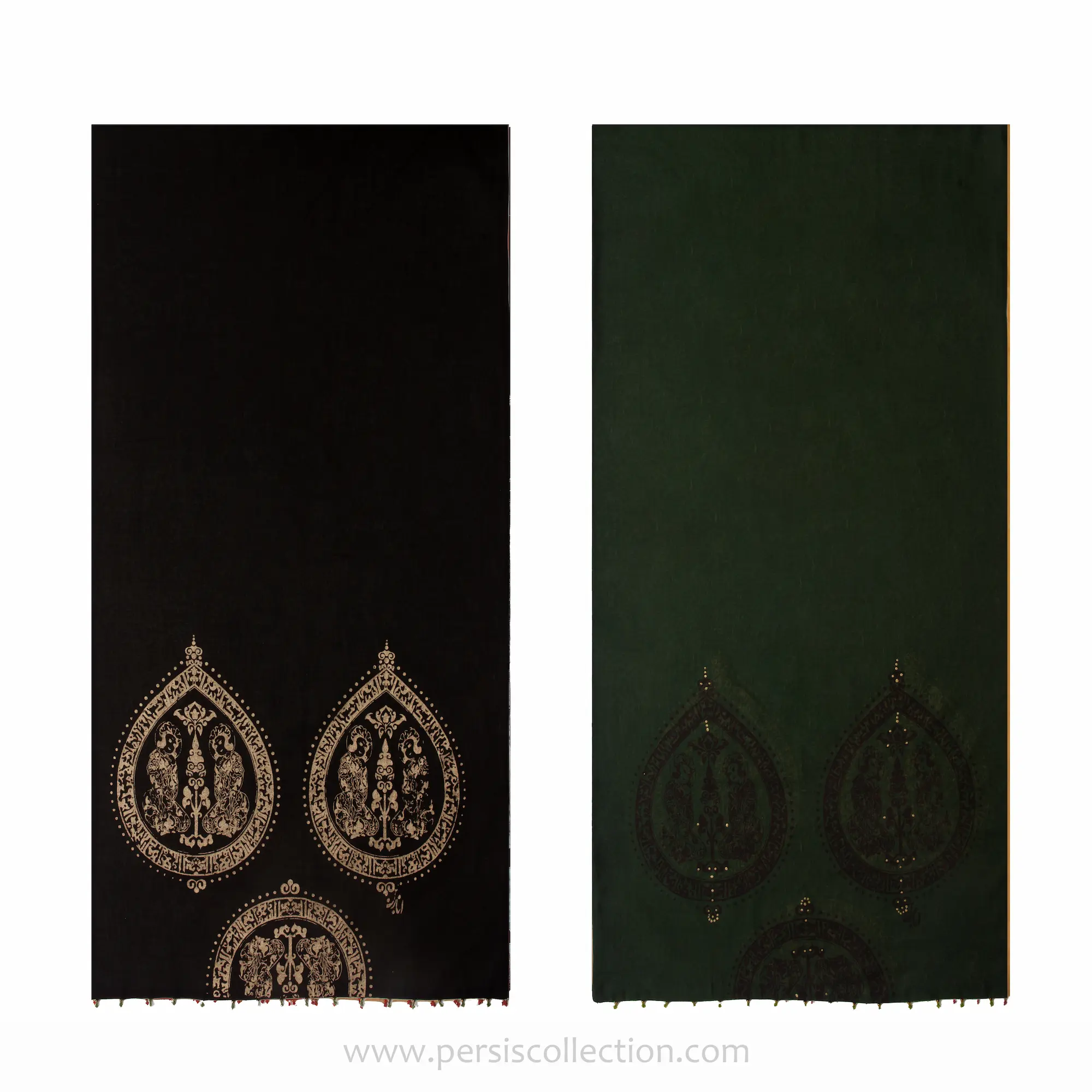 Double Sided Green / Red Scarf, 50 x 190cm