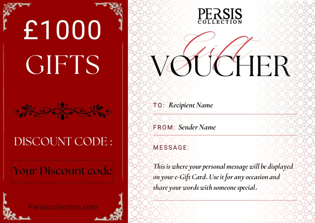 Persian e-gift card with 1000 pounds credit