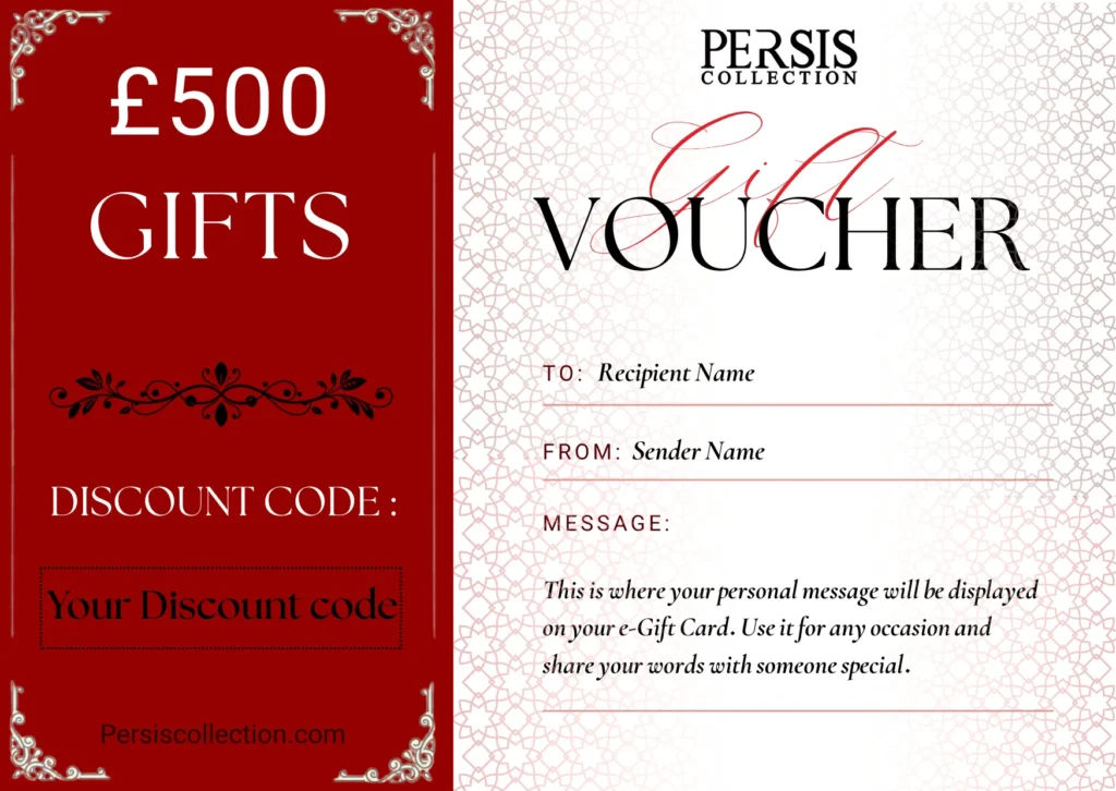 Persian e-gift card with 500 pounds credit
