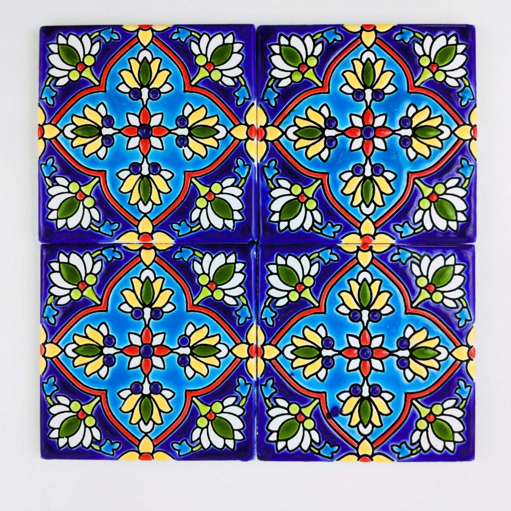 EIGHT FLOWERS CLAY TILE