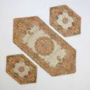 ELEGANT CHOCOLATE COLOR TERMEH TABLE RUNNER 3PCS SET