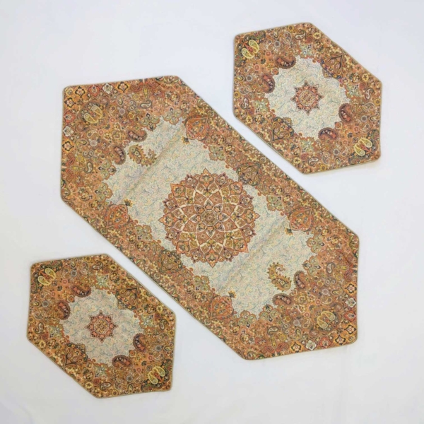 ELEGANT CHOCOLATE COLOR TERMEH TABLE RUNNER 3PCS SET