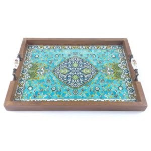Azure wooden tray