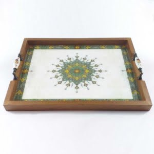 ESLIMI WHITE WOODEN TRAY