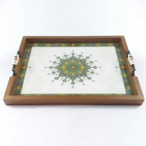 Eslimi White Wooden Tray