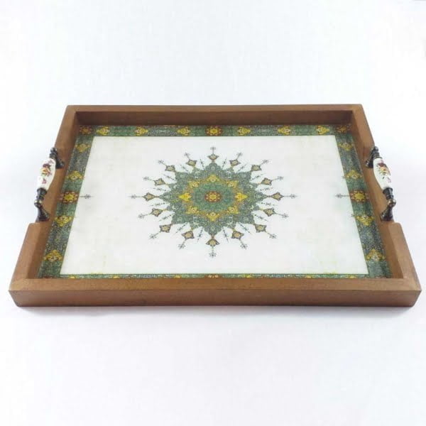 Eslimi White Wooden Tray