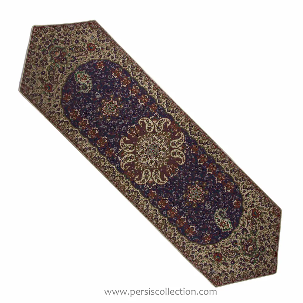 Elegant Navy Termeh Table Runner 165cm