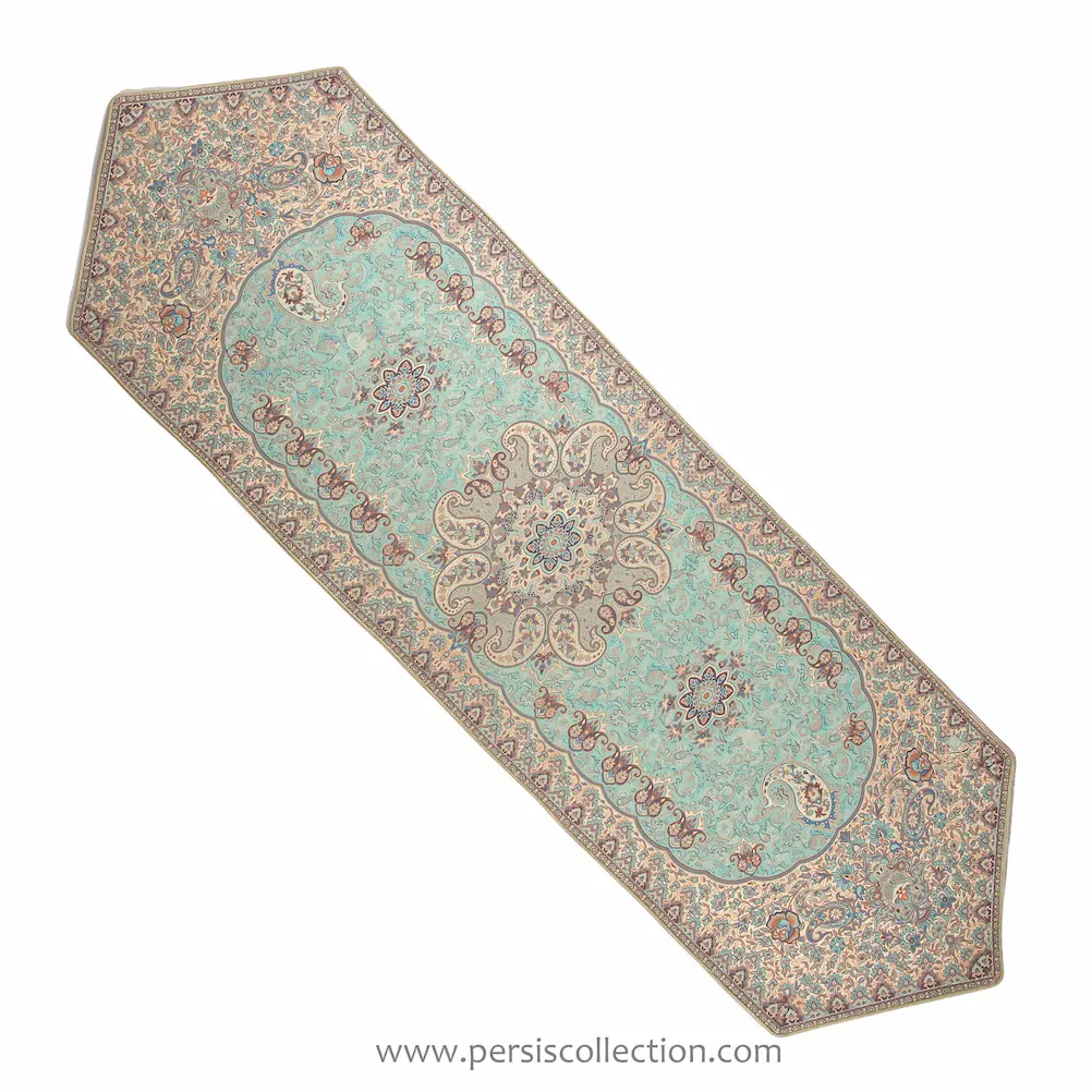 Elegant Turquoise Termeh Table Runner 165cm