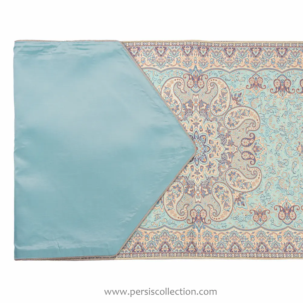 Elegant Turquoise Termeh Table Runner 165cm